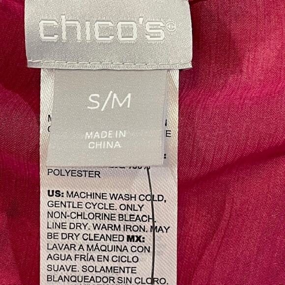 Chico's-Bountiful Floral Poncho in Pink Boatneck Loose Fit NWTS - Picture 5 of 6